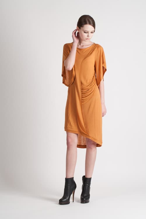 [FREAKS] Monica Kate Unsymmetrisch Tencel Dress_Burnt Orange 5