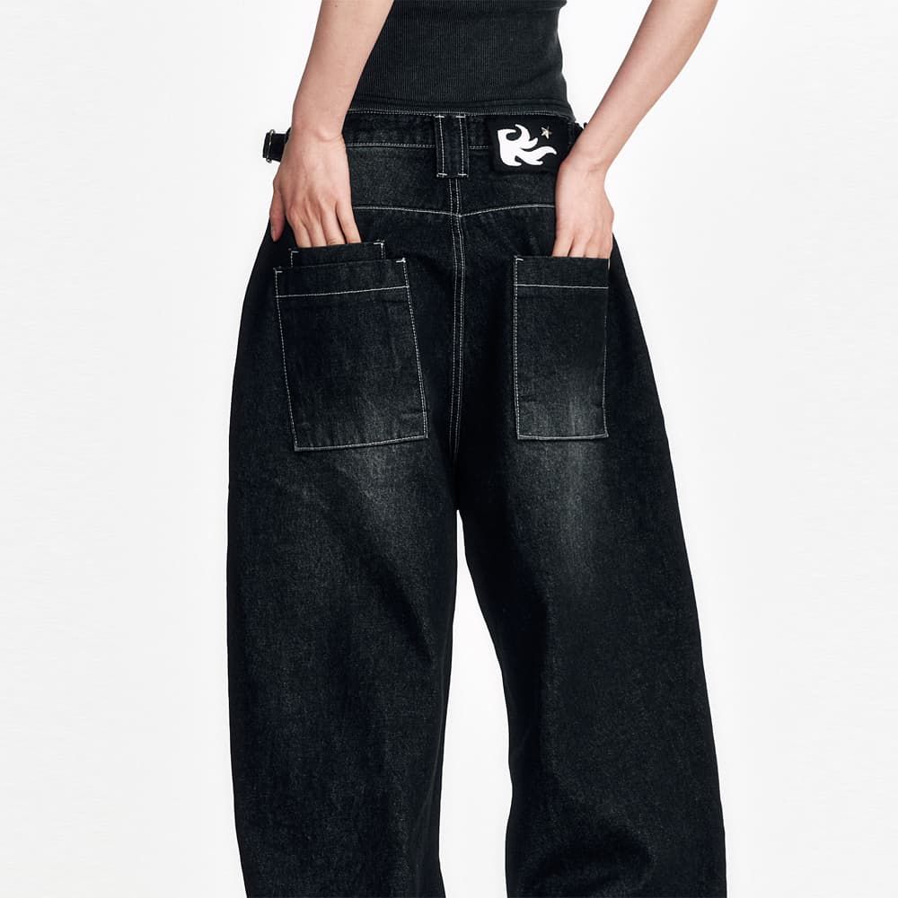 [SSERPE] NIGHT RIDER CURVED DENIM PANTS 2