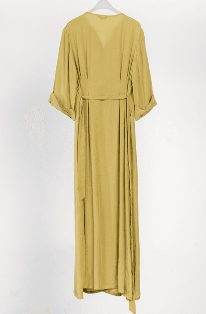 [FREAKS] Cupro Maxi Robe Highwaist Shirt-Dress 8