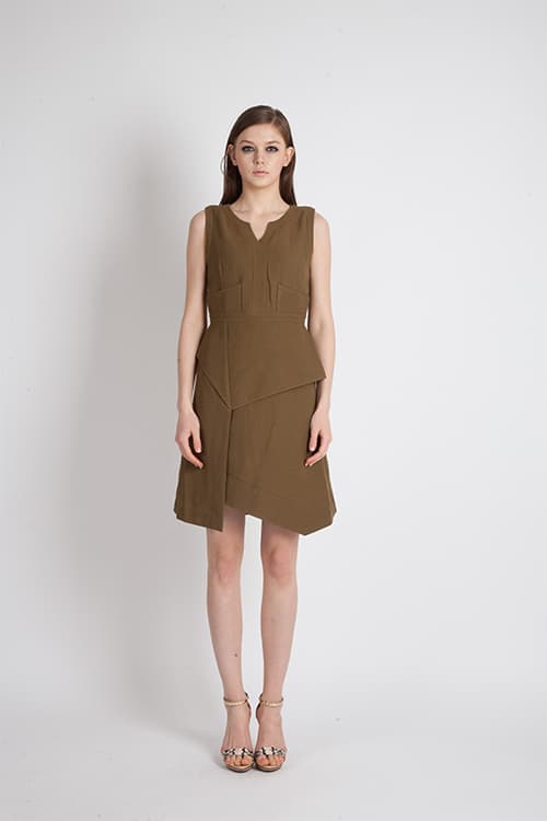 [FREAKS] Summer Berghain No 3/7 Modern A-line Dress Khaki 1