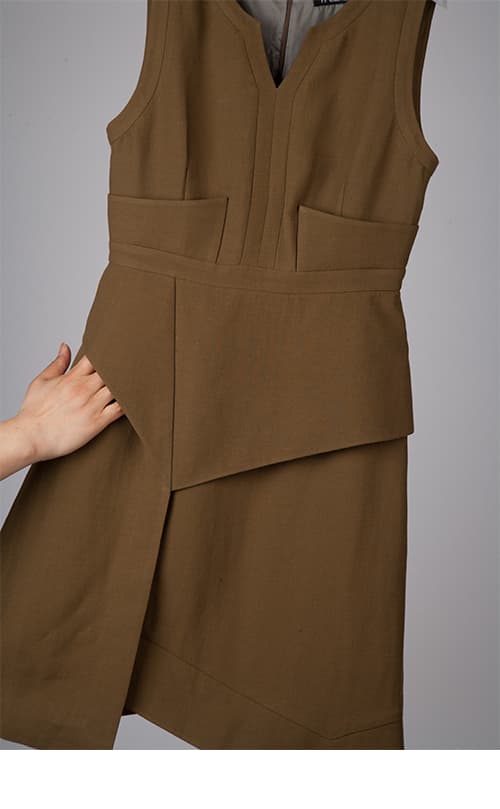 [FREAKS] Summer Berghain No 3/7 Modern A-line Dress Khaki 8