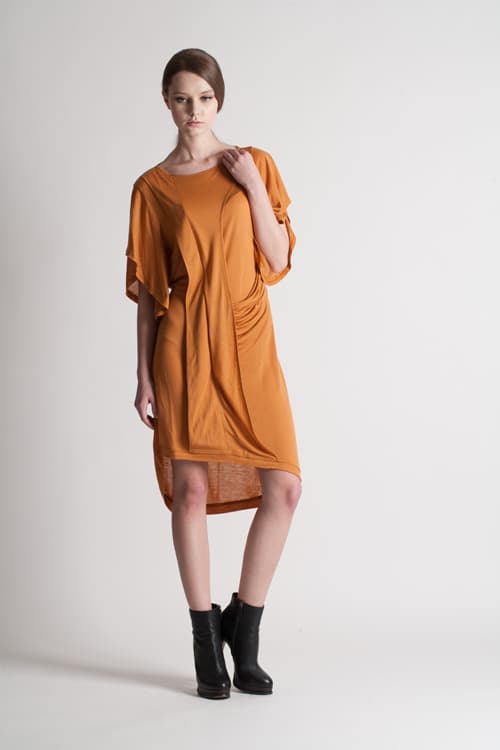 [FREAKS] Monica Kate Unsymmetrisch Tencel Dress_Burnt Orange 2