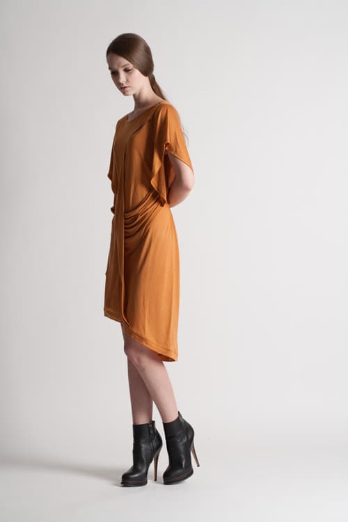 [FREAKS] Monica Kate Unsymmetrisch Tencel Dress_Burnt Orange 7