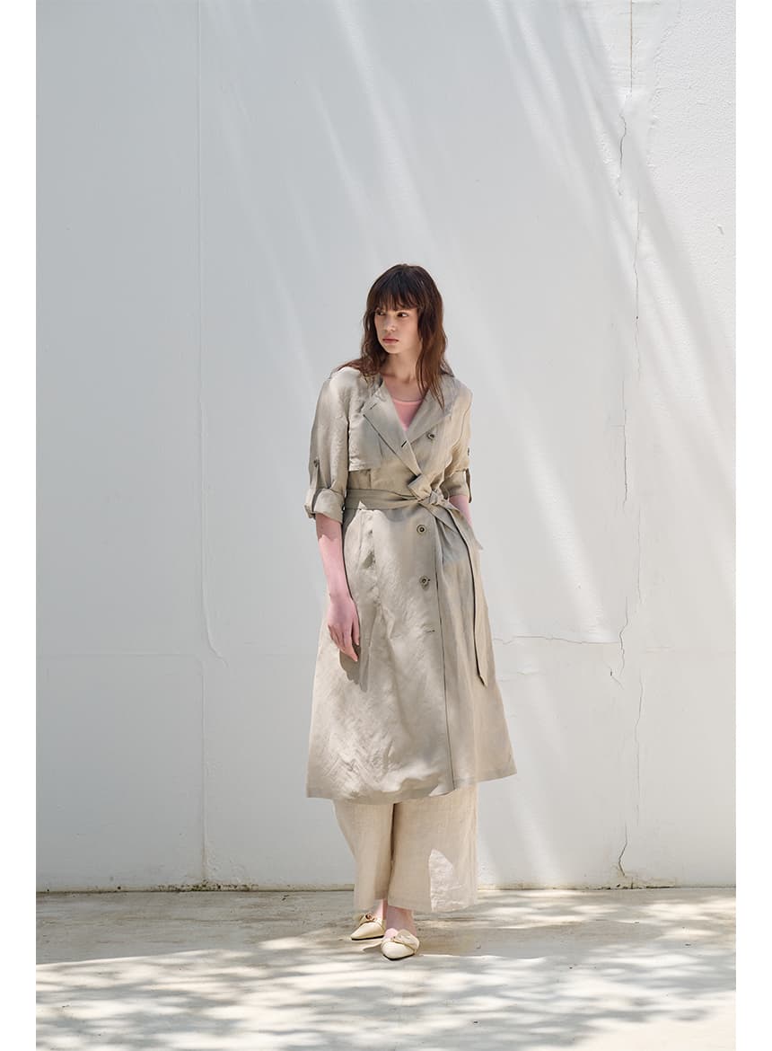 [FREAKS] Hot Summer Linen Blending High-Waisted Trench Dress 3