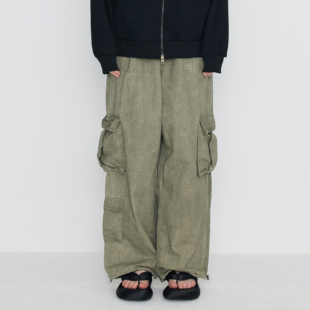 [SSERPE] WASHING COTTON CARGO BANDING PANTS 6