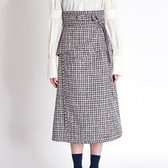 [FREAKS] High-Waisted, Cut-Edge Structured Maxi Wrap Skirt 1