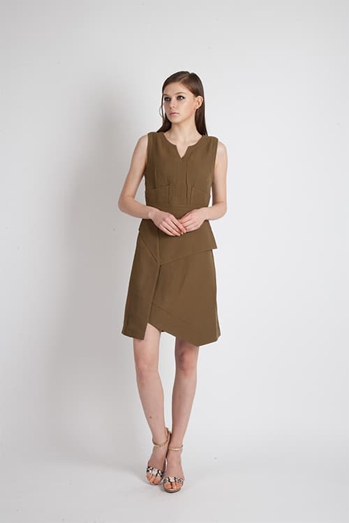 [FREAKS] Summer Berghain No 3/7 Modern A-line Dress Khaki 4