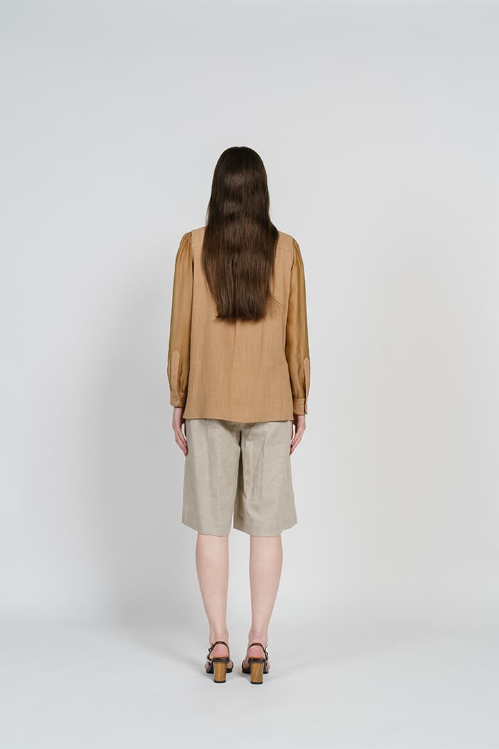 [FREAKS] Linen Piping Summer Blouse 2