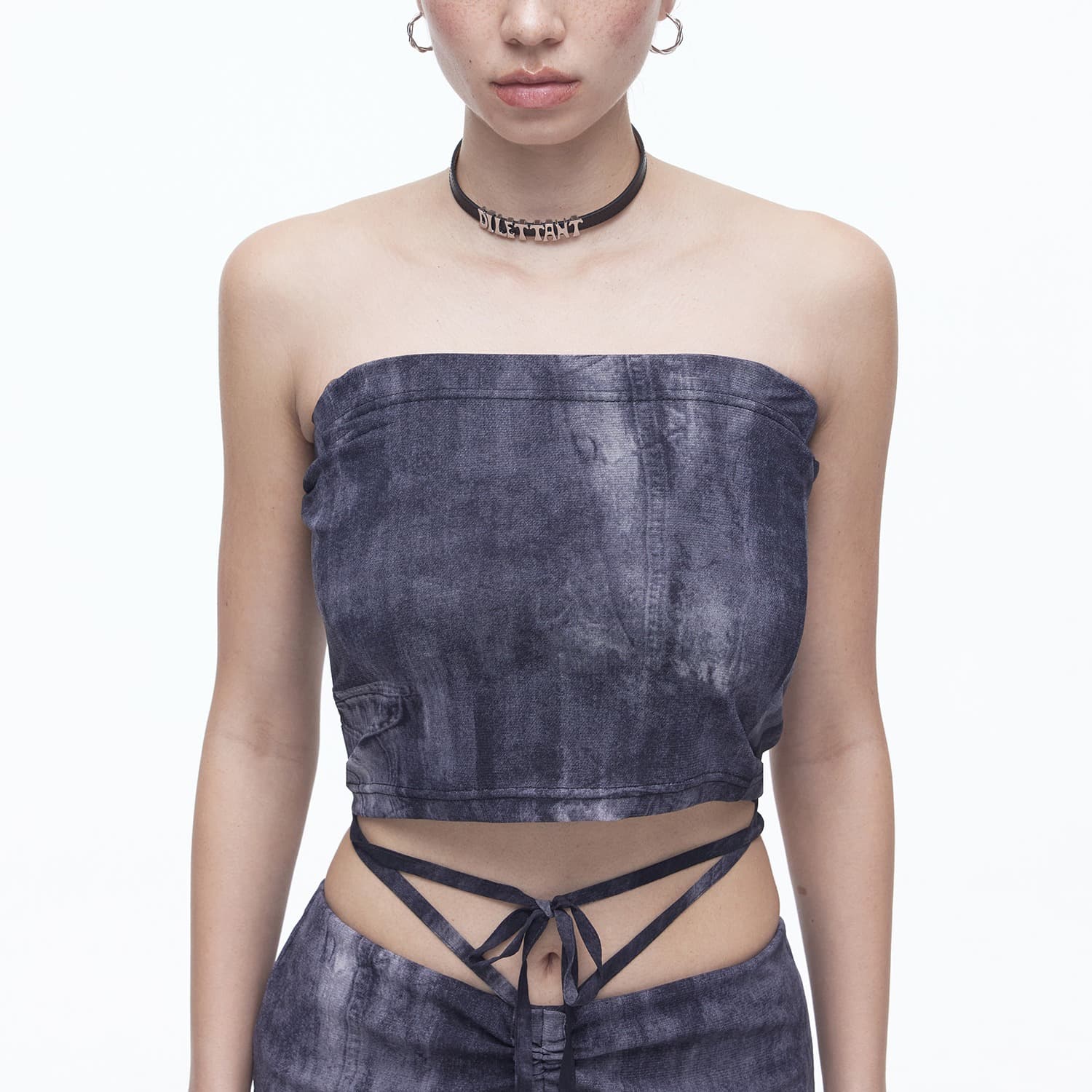 [DILETTANTISME] Denim Mesh Top